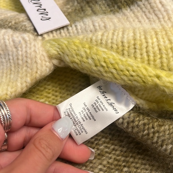 NWT For Love & Lemons Celeste Twist Front Crop Sweater in Green Ombre | REVOLVE - Picture 8 of 9